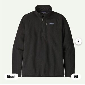 Patagonia Men's Better Sweater 1/4 Zip in Black